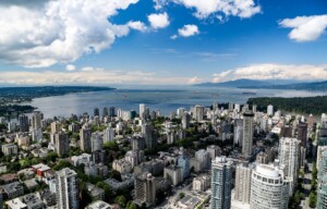 Photo of Vancouver, Canada with views beyond. Photo by Mike Benna on Unsplash.